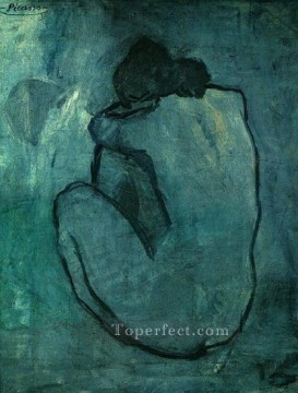 Desnudo Painting - Desnudo abstracto azul
